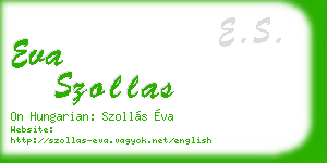 eva szollas business card